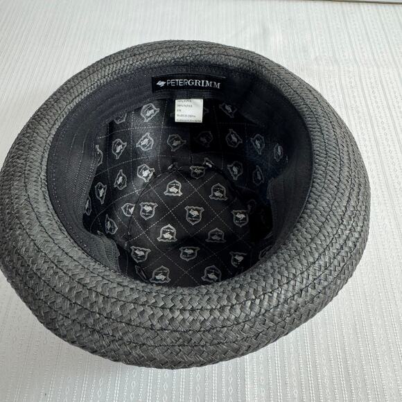 PETER GRIMM Deppo Fedora Hat S/M Tan Woven 100% Paper Classic Summer Style - Picture 4 of 5